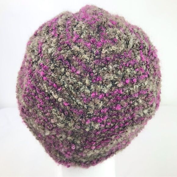 Coldwater Creek Bundle of Two Purple Olive Green Mottled Knit Brimmed Wool Hats - Picture 6 of 14